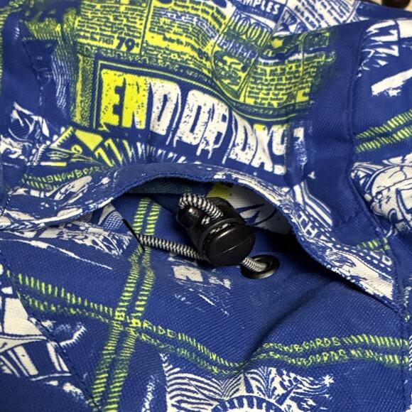 RIDE Snowboards Jacket Men LARGE Outdoor Winter Snow Ski Graphic Blue Green - Picture 12 of 13